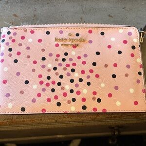 Kate Spade Pink and Black Polka Dot Wallet